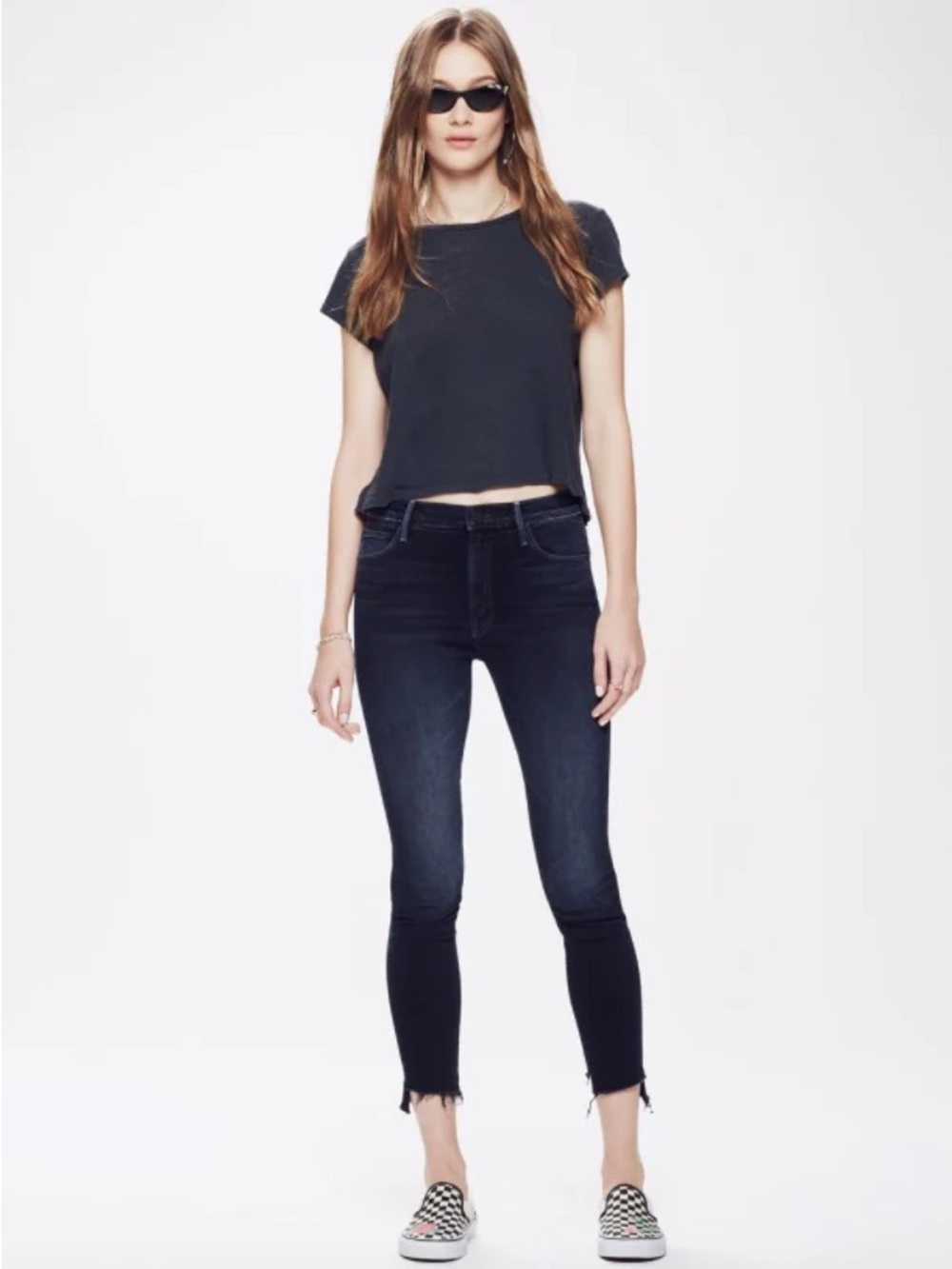Mother The Stunner Zip Two Step Fray Last Call Skinny Jeans with Raw Hem